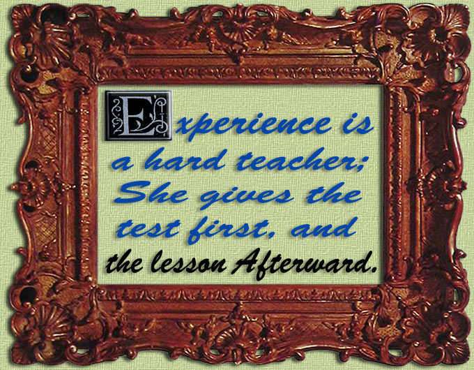 Favorite Quote - Experience is..